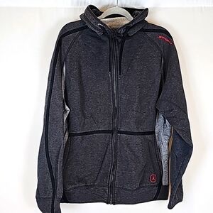 NIKE Air Jordan Men's Gray Full Zip-Up Hooded Jacket Size Large
